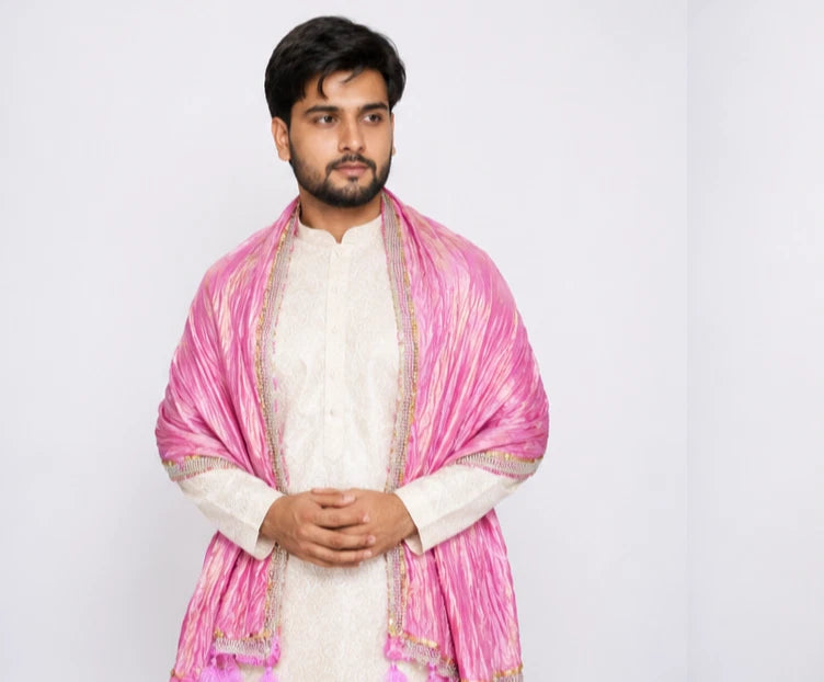 Groom Sherwani Dupatta Silk Wedding Stole
