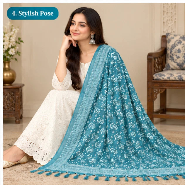 Wedding Dupatta Multicolor for Women Phulkari Bridal Silk