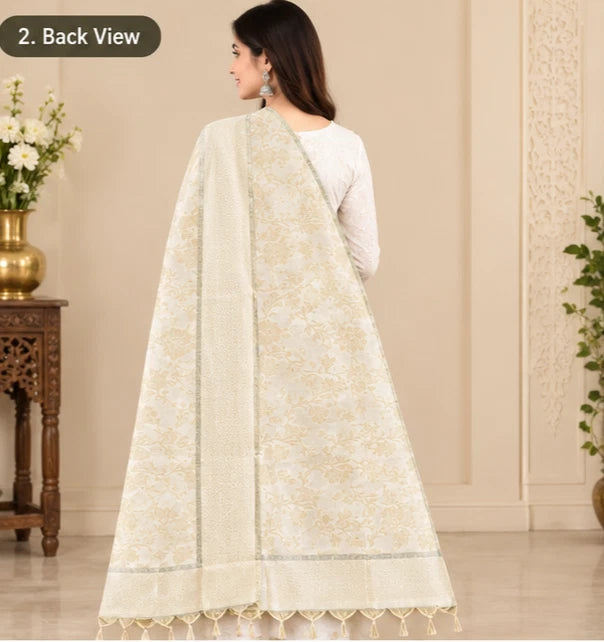 Wedding Dupatta Multicolor for Women Phulkari Bridal Silk