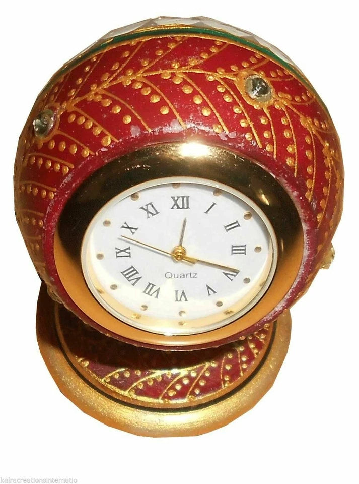 Clock Indian Home Decor Marble Handicraft Half Pillar Gift