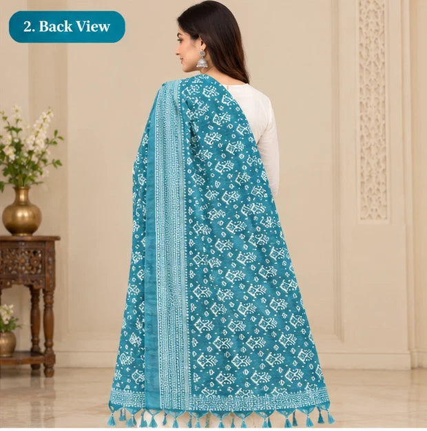 Wedding Dupatta Multicolor for Women Phulkari Bridal Silk