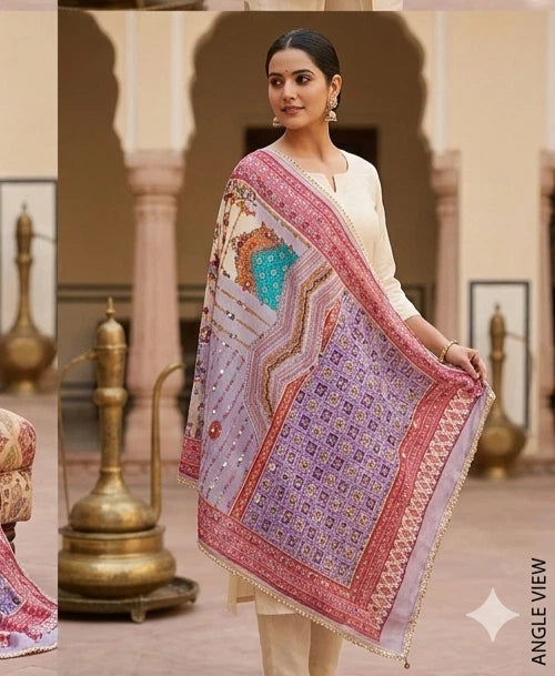 Wedding Dupatta for Women Pakistani Multicolor Bridal Silk