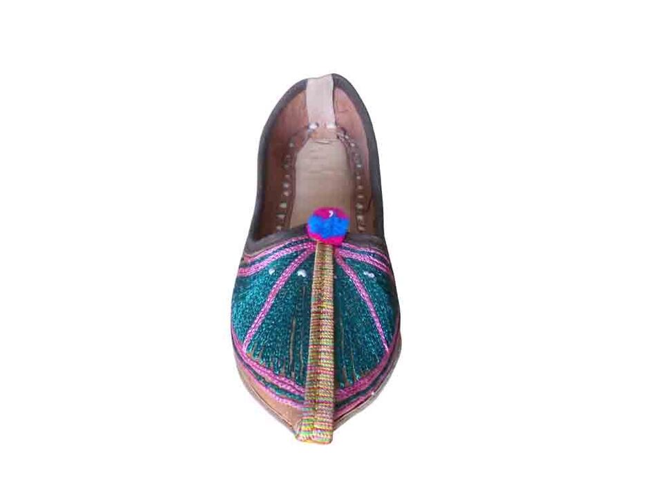Women Shoes Indian Handmade Leather Boho Mojaries Casual Wedding Khussa Loafers Flip-Flops US 5.5-6.5