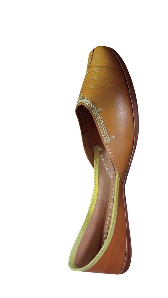 Women Shoes Indian Mojaries Handmade Leather Ballerinas Jutties Flip-Flops Flat US 6.5/8.5