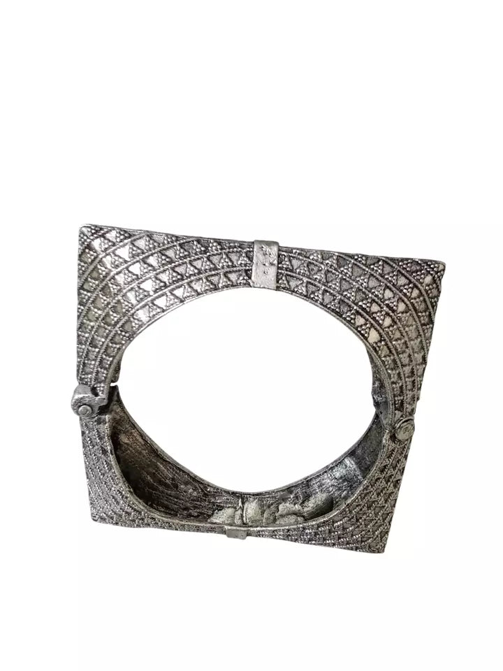 Women Indian Brass Side Openable Bracelet Oxidised Rajasthani Bangles Brass
