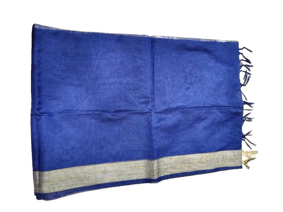 Wedding Dupatta Blue & Golden for Women Bridal Silk