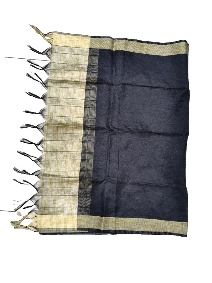 Wedding Dupatta Black & Golden for Women Bridal Silk