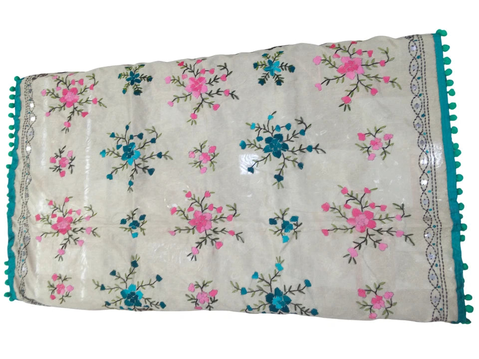 Wedding Dupatta for Women Phulkari Multicolor Bridal Cotton