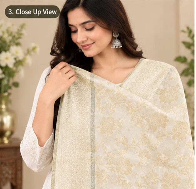 Wedding Dupatta Multicolor for Women Phulkari Bridal Silk
