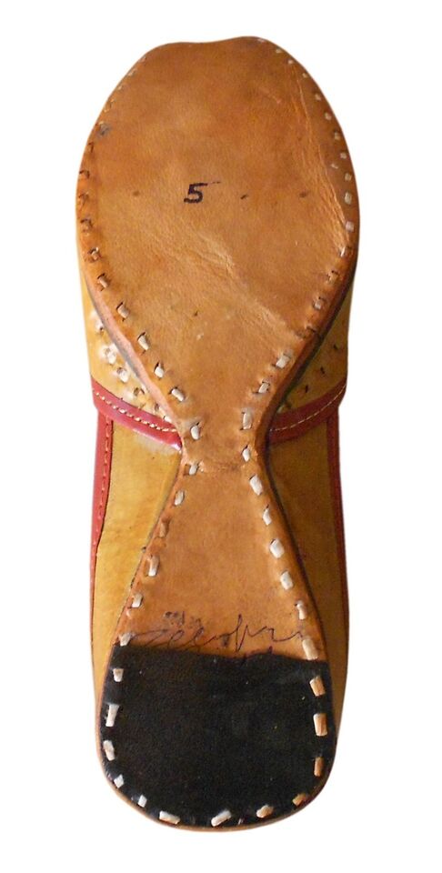 By Kalra Creations Women Shoes Indian Handmade Leather Wedding Khussa Loafers Brown Jutties Flip-Flops Flat US 6.5-8.5