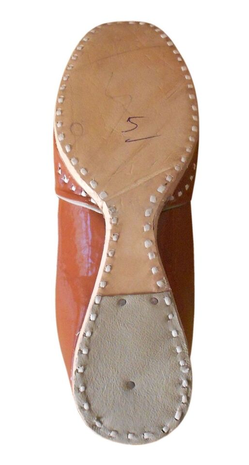 Men Shoes Brown Traditional Punjabi Jutties Slip Ons Leather Mojaries Flip-Flops Flat US 8
