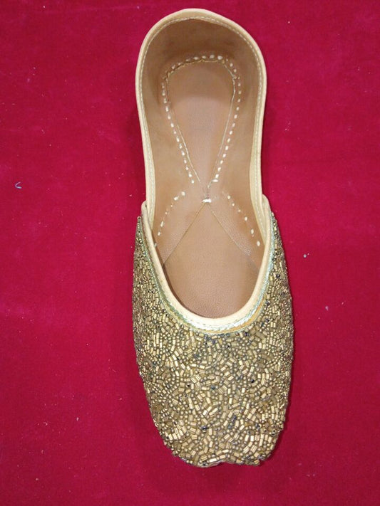 By Kalra Creations Women Shoes Indian Wedding Khussa Handmade Punjabi Jutties Leather Mojaries Flip-Flops US 8-9