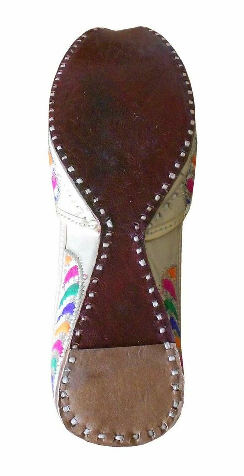 Women Shoes Handmade Leather Wedding Khussa Loafers Indian Mojaries Flip-Flops Flat US 5.5-8.5