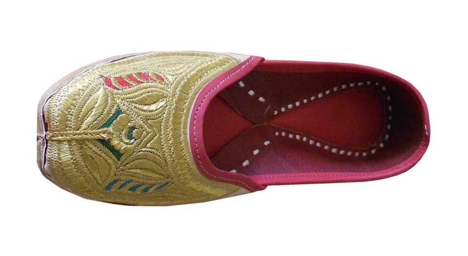 Women Shoes Handmade Leather Wedding Khussa Loafers Casual Mojaries Indian Jutties Flip-Flops Flat US 6-10