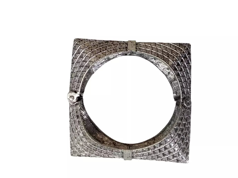 Women Indian Brass Side Openable Bracelet Oxidised Rajasthani Bangles Brass