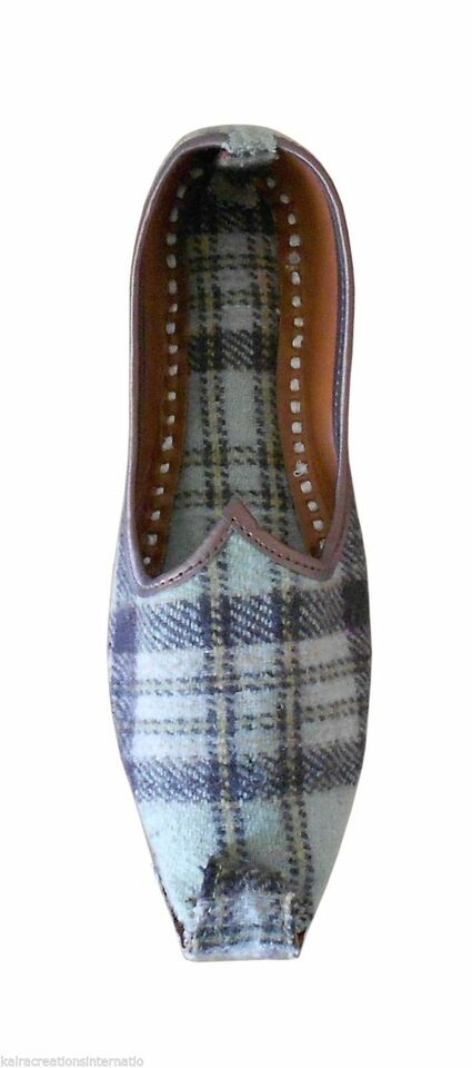 Women Shoes Indian Handmade Leather Mojaries Wedding Khussa Loafers Khussa Flip-Flops Flat US 7