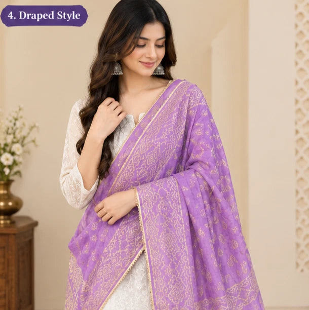 Wedding Dupatta Multicolor for Women Phulkari Bridal Silk