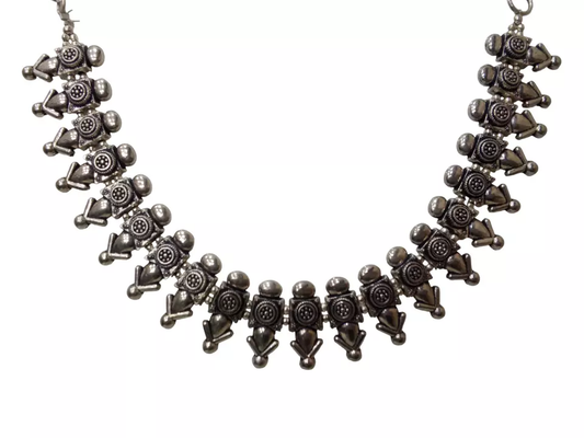 Women Oxidised German Silver Necklace Brass for Women and Girl's By Kalra Creations