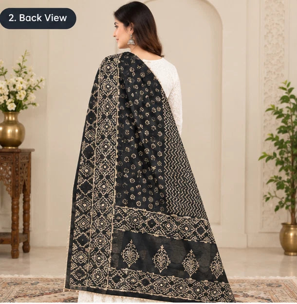Wedding Dupatta Multicolor for Women Phulkari Bridal Silk
