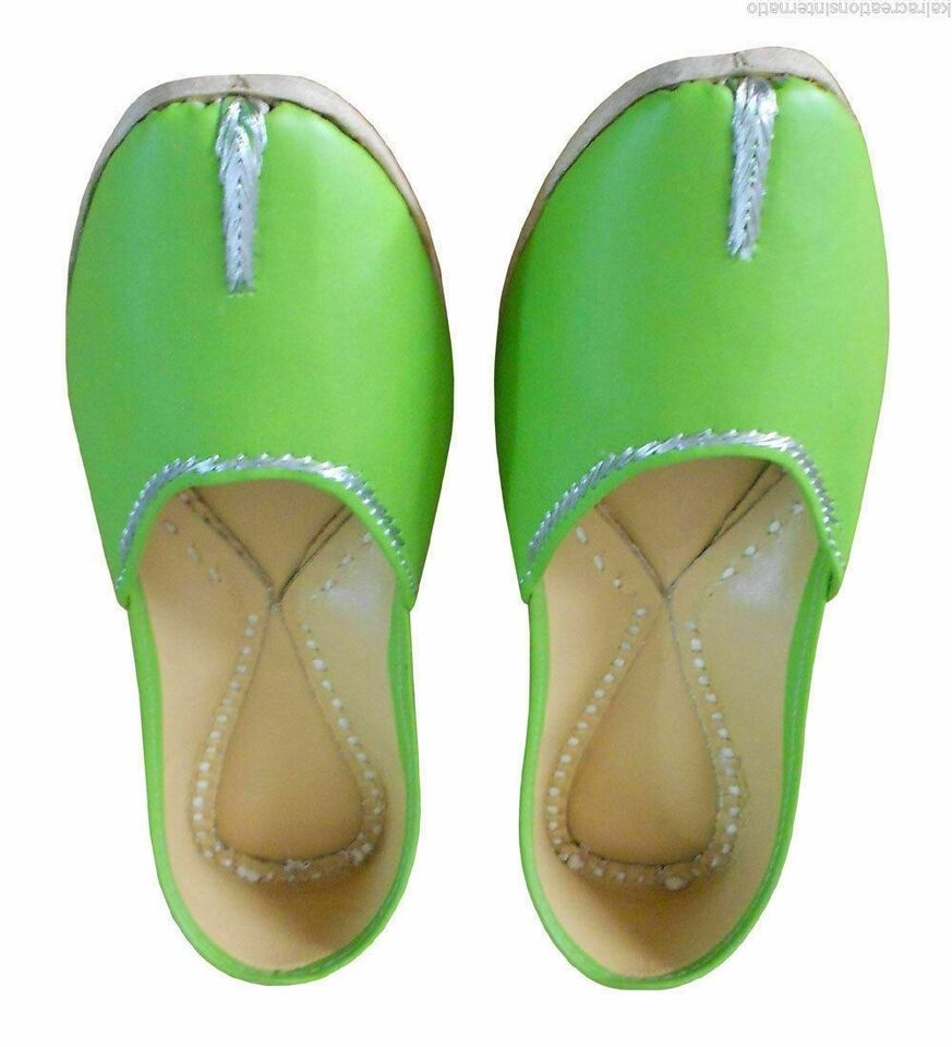 Women Shoes Indian Handmade Leather Jutties Punjabi Mojaries Flip-Flops Flat US 6-9.5