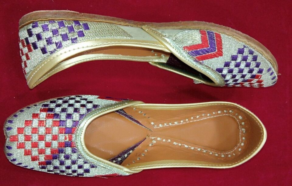 Women Shoes Casual Leather Mojaries Handmade Indian Jutties Flip-Flops Flat US 5.5-7.5