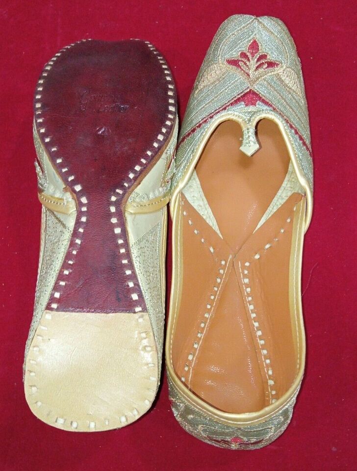 Women Shoes Handmade Indian Jutties Leather Casual Mojaries Flip-Flops Flat US 5.5-7.5