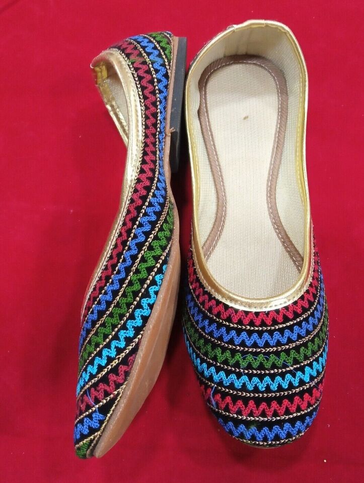 Women Shoes Indian Handmade Leather Mojaries Multi-Color Ballerinas Jutties Flip-Flops Flat US 5-9