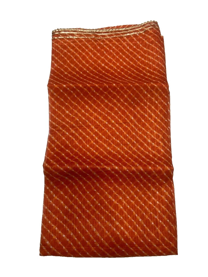 Wedding Dupatta Orange & Golden for Women Bridal Silk