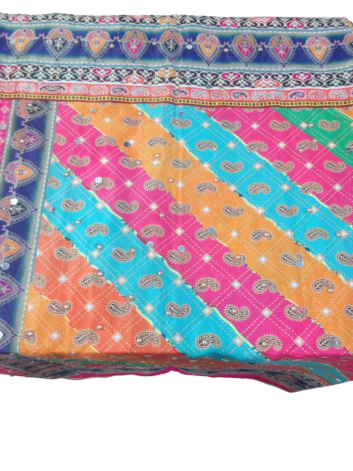 Wedding Dupatta for Women Pakistani Multicolor Bridal Silk