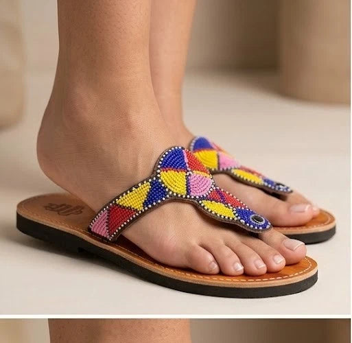 Handmade Bridal Camel Ethnic Flats Slippers