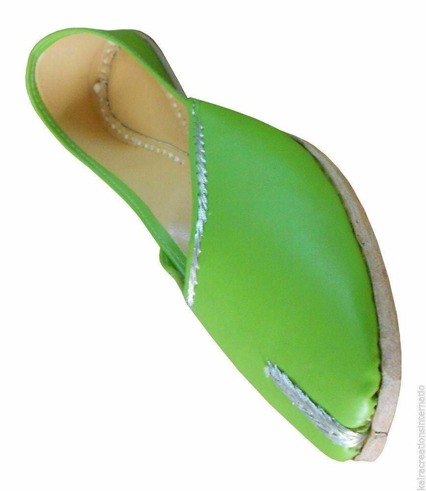 Women Shoes Indian Handmade Leather Jutties Punjabi Mojaries Flip-Flops Flat US 6-9.5