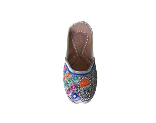 By Kalra Creations Women Shoes Indian Handmade Traditional Wedding Khussa Loafers Designer Ballet Mojaries Flip-Flops Flat US 6-9