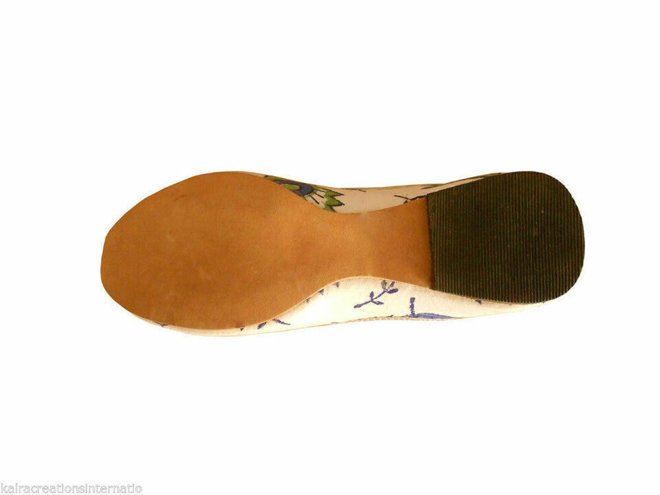 Women Shoes Wedding Indian Jutties Handmade Traditional White Leather Mojaries Flip-Flops Flat US 5/6