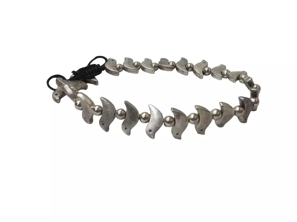 Womens Bracelet Black Beads Bracelet Adjustable Threads