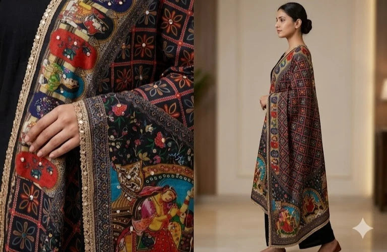 Wedding Dupatta for Women Pakistani Multicolor Bridal Silk