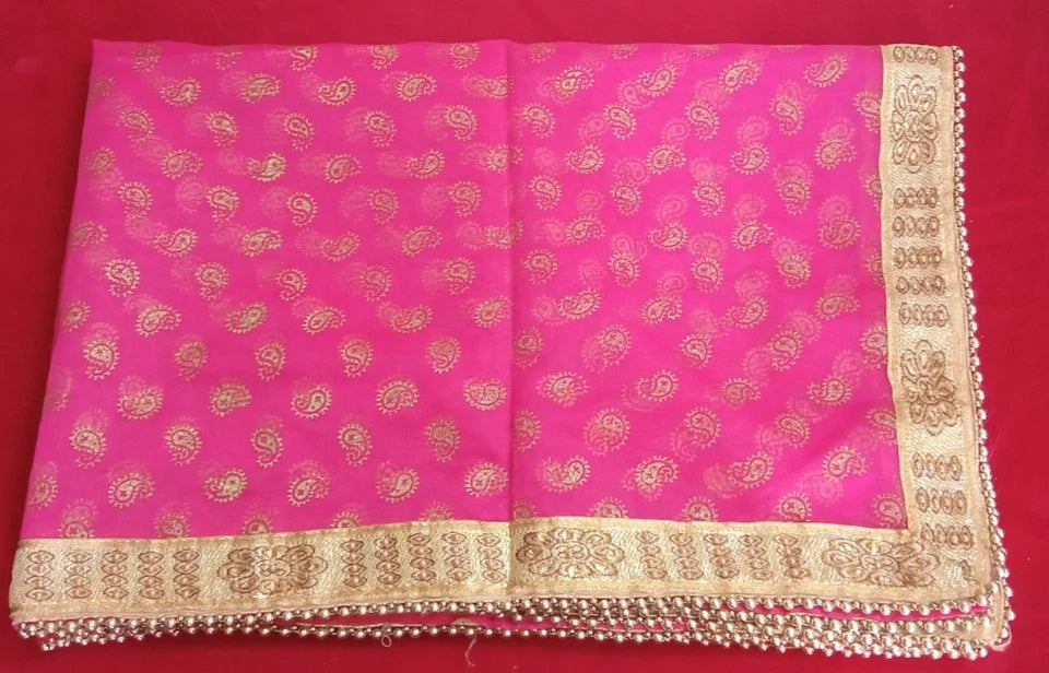 Groom Sherwani Dupatta Pink Silk Wedding Stole