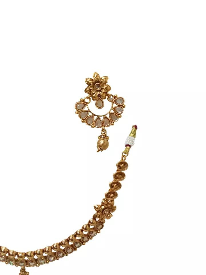 Women Wedding Jewellery Necklace Set Stylish Gold Plated Antique Girls Pendant