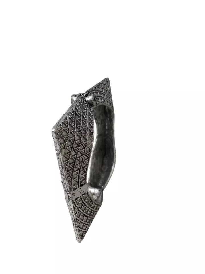 Women Indian Brass Side Openable Bracelet Oxidised Rajasthani Bangles Brass
