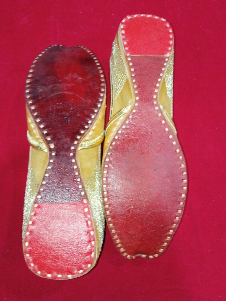 Women Shoes Indian Handmade Mojaries Designer Leather Khusa  Punjabi Jutties Flip-Flops US 6-9