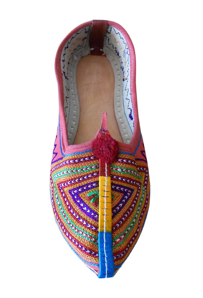 Women Shoes Indian Handmade Boho Mojaries Ethnic Leather Jutties Flip-Flops Flat US 6-9