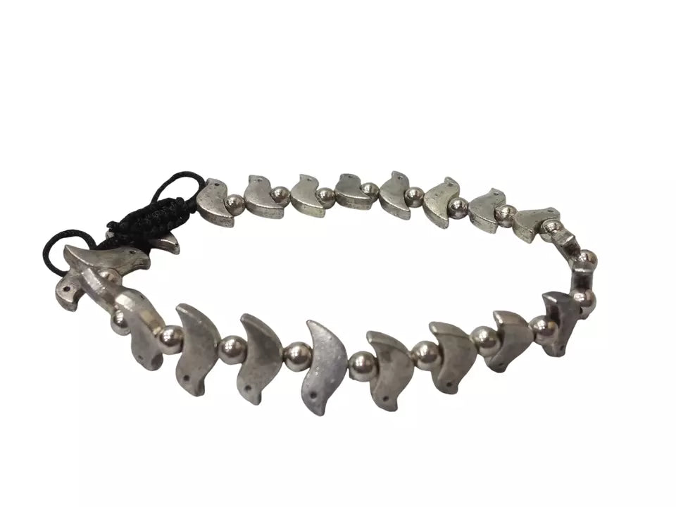Womens Bracelet Black Beads Bracelet Adjustable Threads