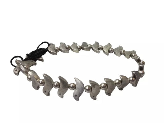 Womens Bracelet Black Beads Bracelet Adjustable Threads