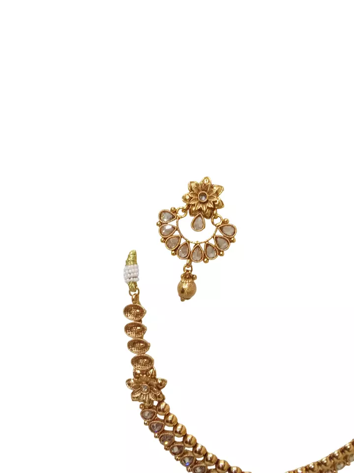 Women Wedding Jewellery Necklace Set Stylish Gold Plated Antique Girls Pendant