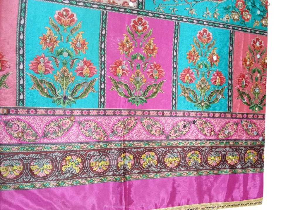 Wedding Dupatta for Women Phulkari Multicolor Bridal Silk
