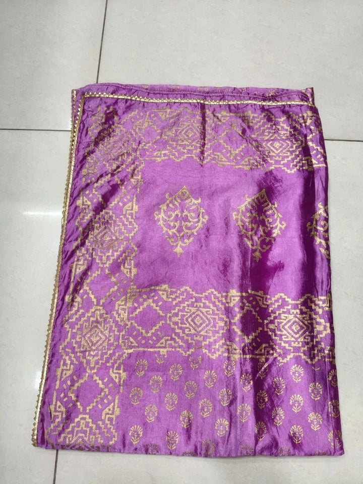 Wedding Dupatta Multicolor for Women Phulkari Bridal Silk