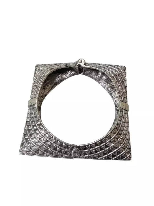 Women Indian Brass Side Openable Bracelet Oxidised Rajasthani Bangles Brass