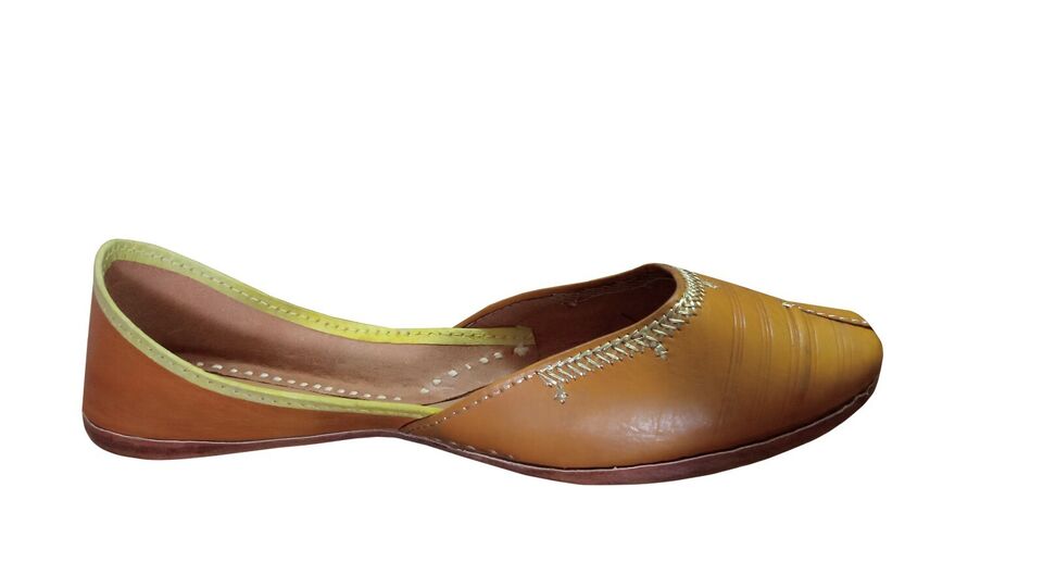 Women Shoes Indian Mojaries Handmade Leather Ballerinas Jutties Flip-Flops Flat US 6.5/8.5