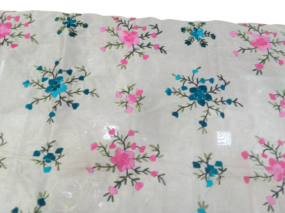 Wedding Dupatta for Women Phulkari Multicolor Bridal Cotton