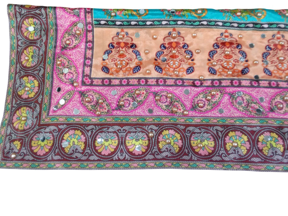 Wedding Dupatta for Women Phulkari Multicolor Bridal Silk