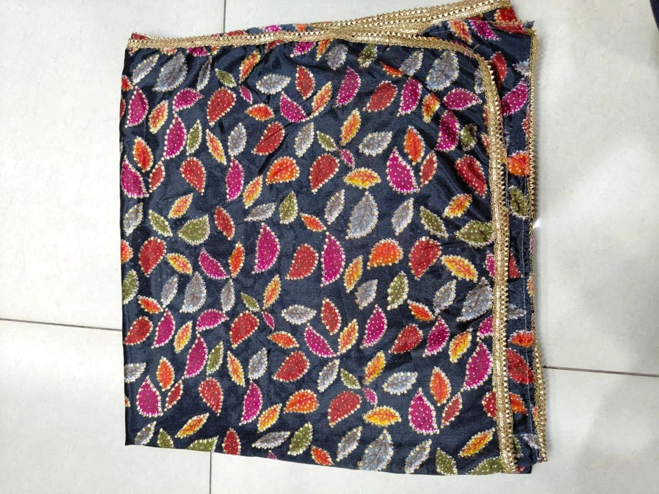 Wedding Multicolor Dupatta for Women Phulkari Bridal Silk